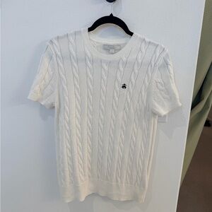 Brooks Brothers Supima® cotton cable short-sleeve sweater